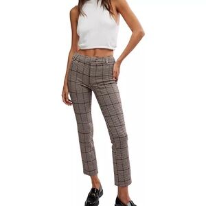 Free People Brown and Black Straight Leg Pants
